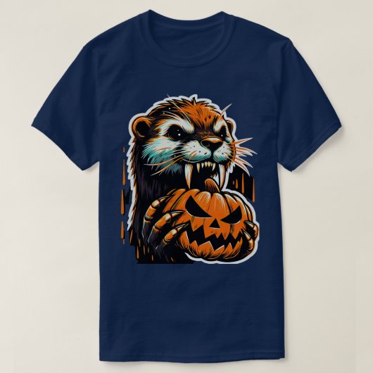 可愛いオッターウィッチハロウィンキッズボーイズウーメン Tシャツ (デザイン正面)