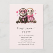 可愛いオッターカップルinラブ婚約パーティ インビテーションポストカード (正面)