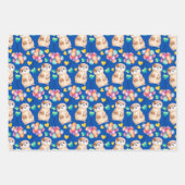 可愛いオッターカラフルバルーン&ラブキッズ ラッピングペーパーシート (正面)