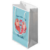 可愛いオッターズバレンタインデーパーソナライズされたカップル スモールペーパーバッグ (正面アングル)