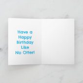 可愛いオッターパーソナライズされたマンガの誕生日 カード (内部)