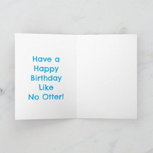 可愛いオッターパーソナライズされたマンガの誕生日 カード (内部)