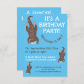 可愛いオッターパーソナライズされたマンガの誕生日 招待状 (正面/裏面)