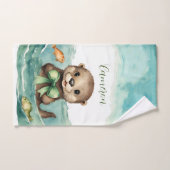 可愛いオッターパーソナライズされた バスタオルセット (ハンドタオル)