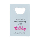 可愛いオッターフォト誕生日で驚きのパン クレジットカード栓抜き (裏面)