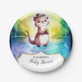 可愛いオッターベビーシャワー ペーパープレート (正面)