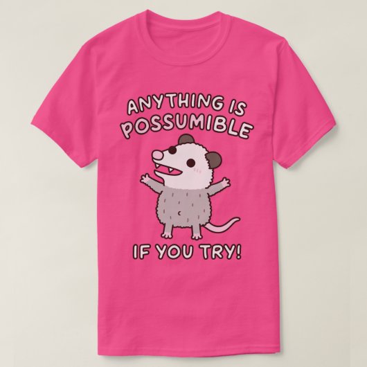 可愛いオポッサム何でももしできるおもしろい Tシャツ (デザイン正面)