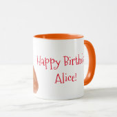 可愛いオランウータン誕生日のパーソナライズされたマグカップ マグカップ (正面右)