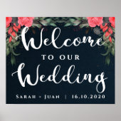 可愛いオレンジかわいらし色のフローラが私たち結婚の ポスター (正面)