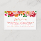 可愛いオレンジと明るいピンクのフローラディスプレイシャワー エンクロージャーカード (正面)