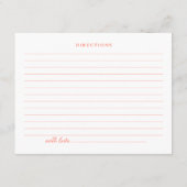 可愛いオレンジと明るいピンクのフローラレシピカード エンクロージャーカード (裏面)