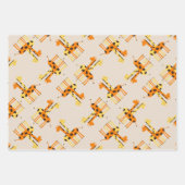 可愛いオレンジと黄色のキリン柄 ラッピングペーパーシート (正面)
