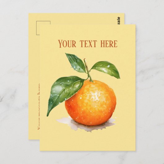 可愛いオレンジのメッセージのフルーツを追加 ポストカード (正面/裏面)