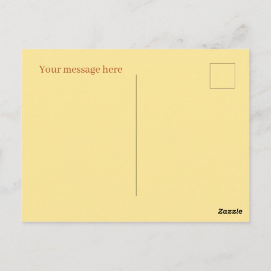 可愛いオレンジのメッセージのフルーツを追加 ポストカード (裏面)