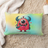 可愛いオレンジのモンスターマンガ–67423 ランバークッション (ブランケット)