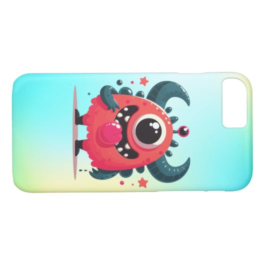 可愛いオレンジのモンスターマンガ–67423 Case-Mate iPhoneケース (裏面(横))