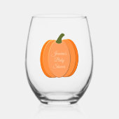 可愛いオレンジカボチャ男女兼用のベビーシャワー ステムなしワイングラス (正面)