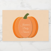 可愛いオレンジカボチャ男女兼用のベビーシャワー スパークリングワインラベル (シングルラベル)