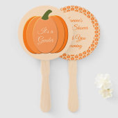 可愛いオレンジカボチャ男女兼用のベビーシャワー ハンドファン (正面&裏面)