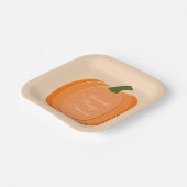 可愛いオレンジカボチャ男女兼用のベビーシャワー ペーパープレート (傾斜あり)