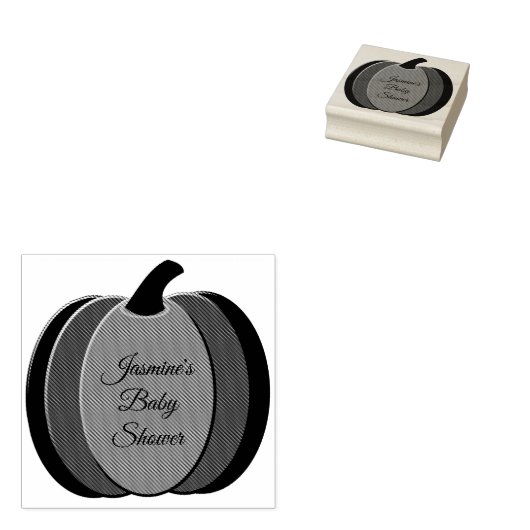 可愛いオレンジカボチャ男女兼用のベビーシャワー ラバースタンプ (押印)