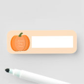 可愛いオレンジカボチャ男女兼用のベビーシャワー 名札 (インサイチュ)