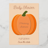 可愛いオレンジカボチャ男女兼用のベビーシャワー 箔シーズンカード (正面)