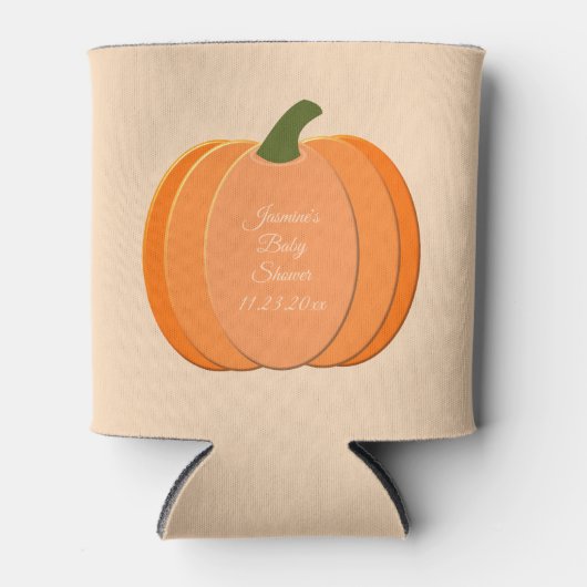 可愛いオレンジカボチャ男女兼用のベビーシャワー 缶クーラー (正面)