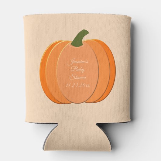 可愛いオレンジカボチャ男女兼用のベビーシャワー 缶クーラー (裏面)