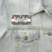 可愛いオレンジキツネ動物模様 名札 (インサイチュ)