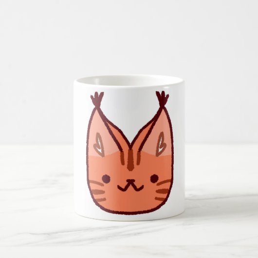 可愛いオレンジキャットマグ コーヒーマグカップ (中央)