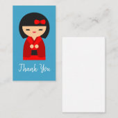 可愛いオレンジコケシ日本のの人形 ノートカード (正面/裏面)