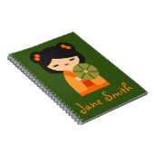 可愛いオレンジコケシ日本の人形 ノートブック (右側)