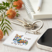 可愛いオレンジコ前向きルギ キーホルダー (正面右)