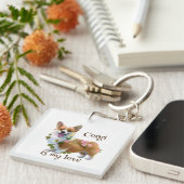 可愛いオレンジコ前向きルギ キーホルダー (正面右)