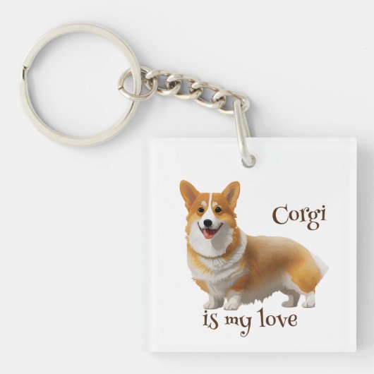 可愛いオレンジコ前向きルギ キーホルダー (正面)