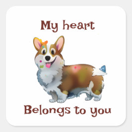 可愛いオレンジコ前向きルギ スクエアシール