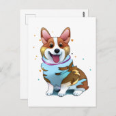 可愛いオレンジコ前向きルギ ポストカード (正面/裏面)