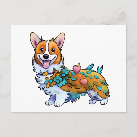 可愛いオレンジコ前向きルギ ポストカード (正面)