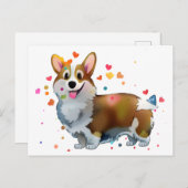 可愛いオレンジコ前向きルギ ポストカード (正面/裏面)