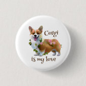 可愛いオレンジコ前向きルギ 缶バッジ (正面)