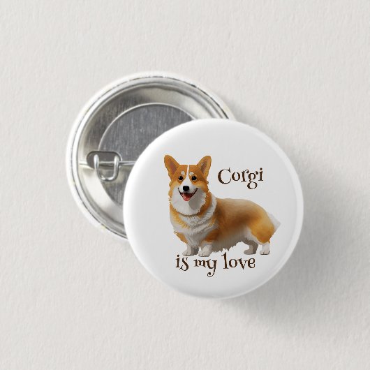 可愛いオレンジコ前向きルギ 缶バッジ (正面&裏面)