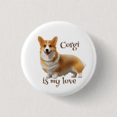 可愛いオレンジコ前向きルギ 缶バッジ (正面)