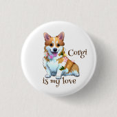 可愛いオレンジコ前向きルギ 缶バッジ (正面)