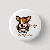 可愛いオレンジコ前向きルギ 缶バッジ (正面)