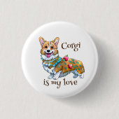 可愛いオレンジコ前向きルギ 缶バッジ (正面)