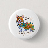 可愛いオレンジコ前向きルギ 缶バッジ (正面)