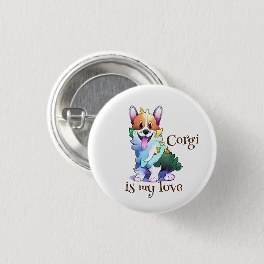 可愛いオレンジコ前向きルギ 缶バッジ (正面&裏面)