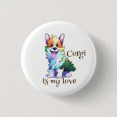 可愛いオレンジコ前向きルギ 缶バッジ (正面)