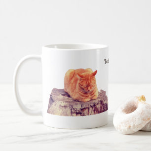 可愛いオレンジタビーパーソナライズされた猫 コーヒーマグカップ